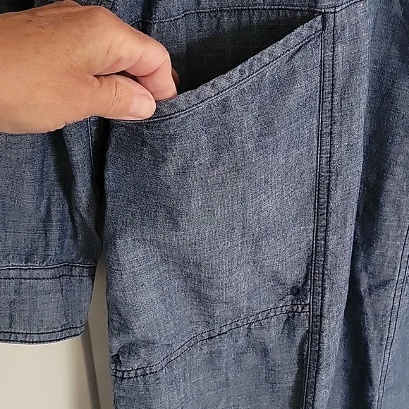 Duluth Trading Organic Cotton Rootstock Denim Long Sleeve Gardening Dress SZ XS - Picture 4 of 14